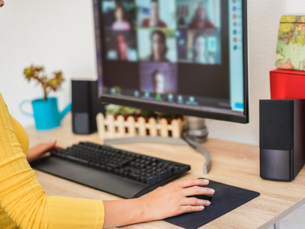 Woman working on computer