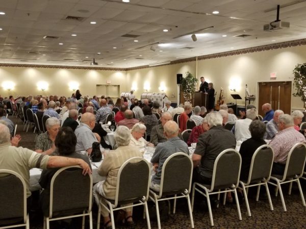 Seniors gathered for a banquet